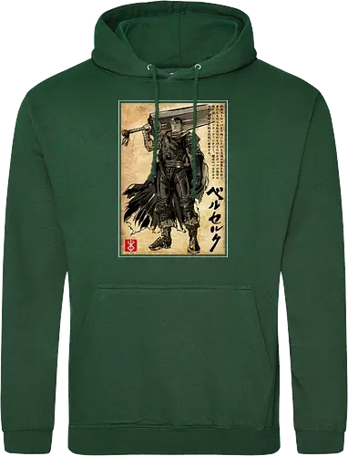 Black swordsman woodblock