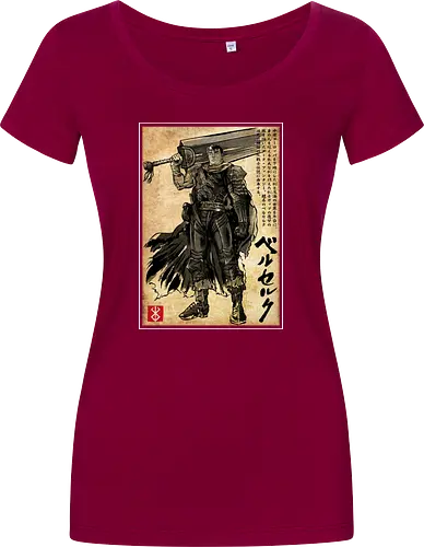 Black swordsman woodblock