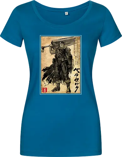 Black swordsman woodblock