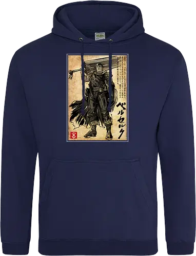 Black swordsman woodblock