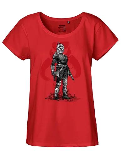 Bo-Katan sumi e - japan, sumi-e, space opera, sci fi - Fairtrade Girl Shirt