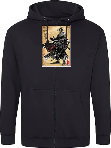 Lone wanderer woodblock