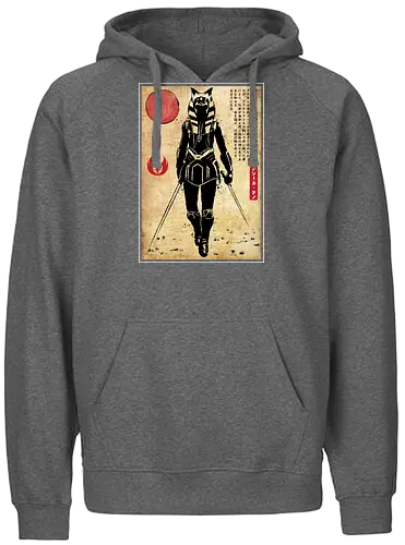 Ahsoka Tano woodblock - space opera, hero, sci fi - Fairtrade Hoodie
