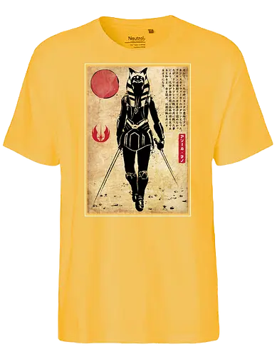 Ahsoka Tano woodblock - space opera, hero, sci fi - Fairtrade T-Shirt