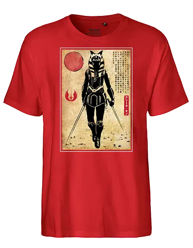 Ahsoka Tano woodblock - space opera, hero, sci fi - Fairtrade T-Shirt
