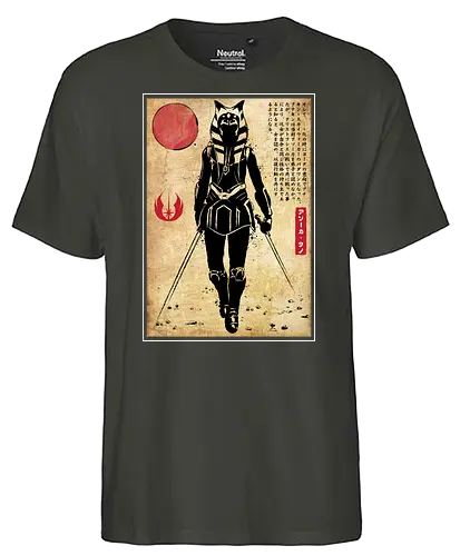Ahsoka Tano woodblock - space opera, hero, sci fi - Fairtrade T-Shirt