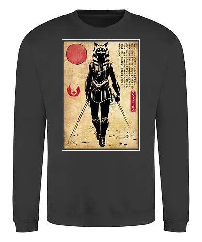Ahsoka Tano woodblock - space opera, hero, sci fi - Sweatshirt