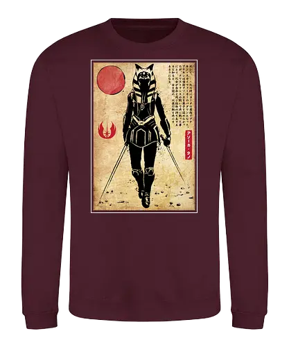 Ahsoka Tano woodblock - space opera, hero, sci fi - Sweatshirt