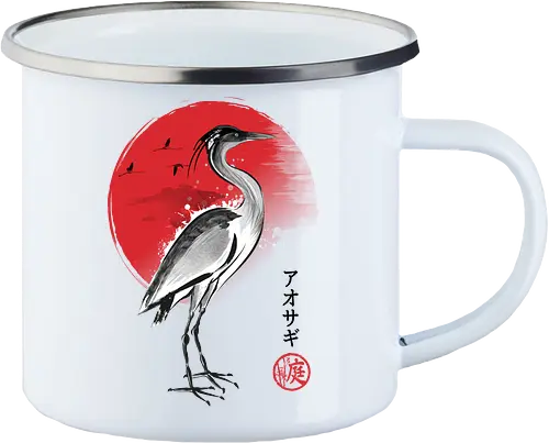 Heron sumi e