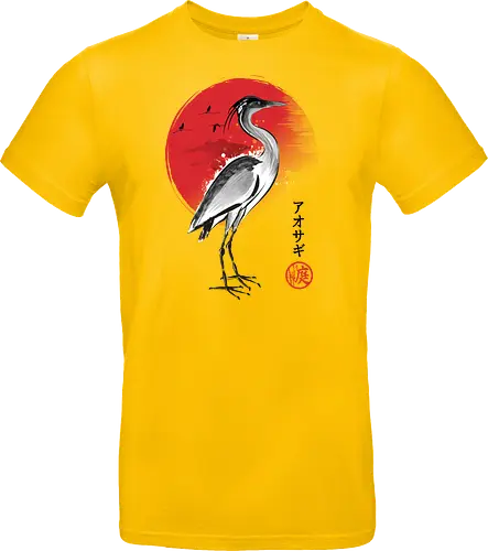 Heron sumi e
