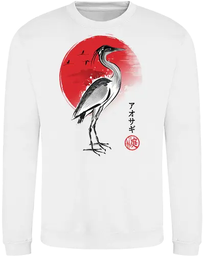 Heron sumi e