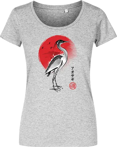 Heron sumi e