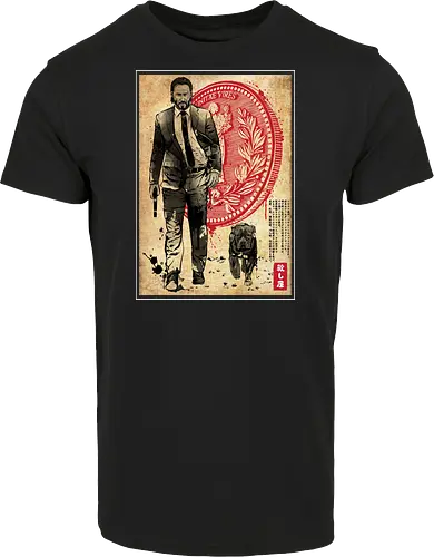 Lone hitman and cub woodblock