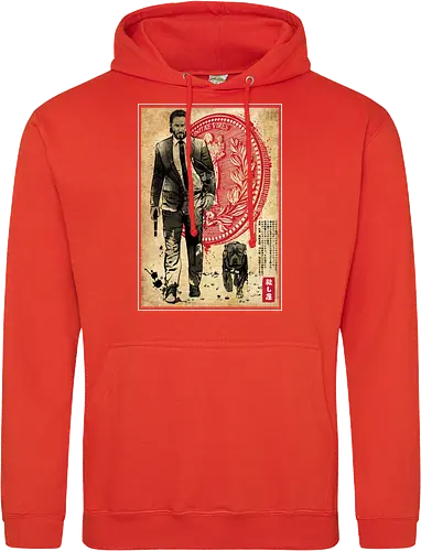 Lone hitman and cub woodblock