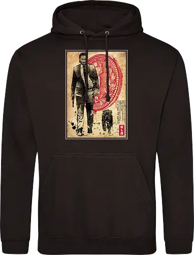 Lone hitman and cub woodblock