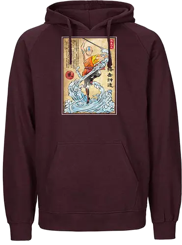 Air nomad master woodblock - last, air, bender, anime - Fairtrade Hoodie