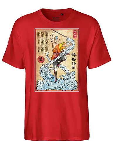 Air nomad master woodblock - last, air, bender, anime - Fairtrade T-Shirt