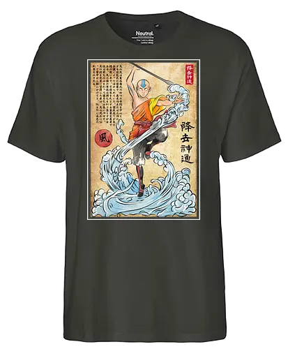 Air nomad master woodblock - last, air, bender, anime - Fairtrade T-Shirt