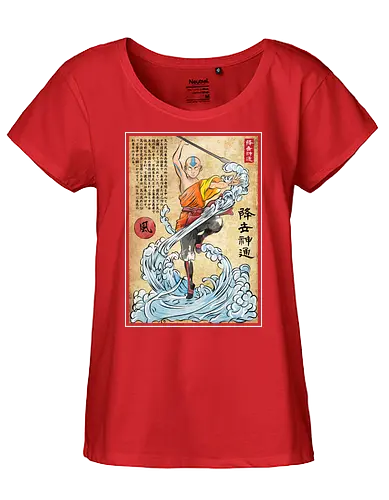 Air nomad master woodblock - last, air, bender, anime - Fairtrade Girl Shirt