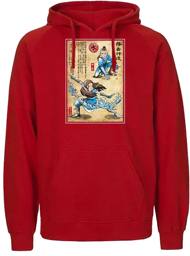 Water tribe master woodblock - last, air, bender, water, wasser, anime, krieger, warrior - Fairtrade Hoodie
