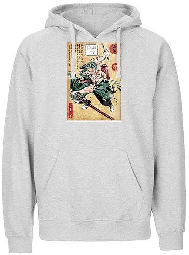 Pirate hunter woodblock - anime, manga, straw hat pirates, luffy - Fairtrade Hoodie