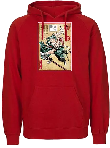 Pirate hunter woodblock - anime, manga, straw hat pirates, luffy - Fairtrade Hoodie
