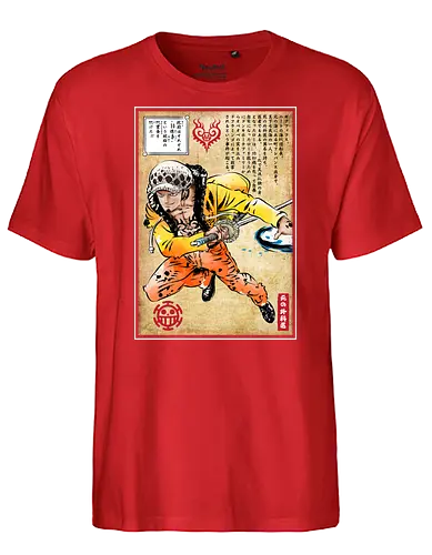 Surgeon of death woodblock - anime, manga, Trafalgar - Fairtrade T-Shirt