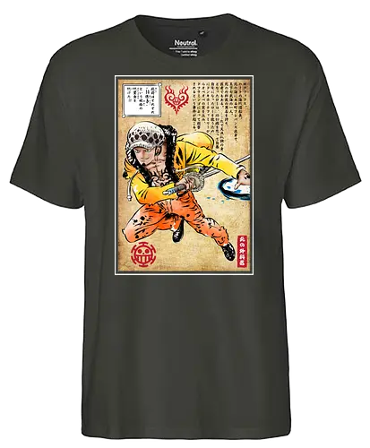 Surgeon of death woodblock - anime, manga, Trafalgar - Fairtrade T-Shirt