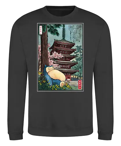 Taking a nap in Japan - nap, sleep, relax, pocket - Sweatshirt