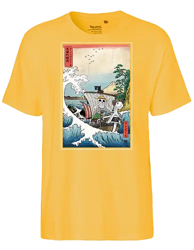 Going merry in Japan - anime, manga, luffy, straw hat pirates - Fairtrade T-Shirt