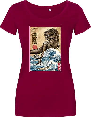 T-Rex in Japan woodblock