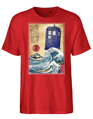 Police box in Japan - tardis, timetravel, doctor, wave, time machine - Fairtrade T-Shirt