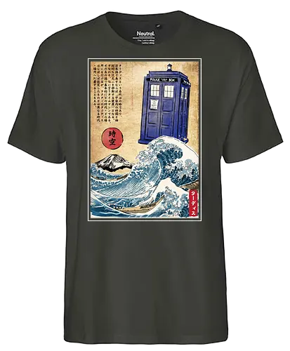 Police box in Japan - tardis, timetravel, doctor, wave, time machine - Fairtrade T-Shirt