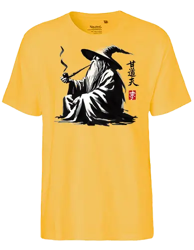 The grey wizard - fantasy, Fellowship, ring, wizard, kanji - Fairtrade T-Shirt