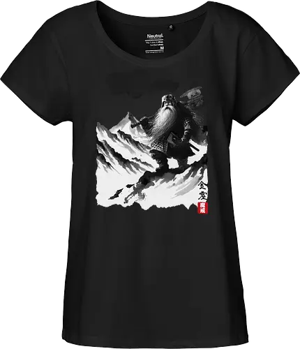 The dwarf's journey - dwarf, zwerg, Fellowship, ring, sumi-e - Fairtrade Girl Shirt