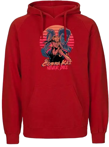 Never Dies - cobra, kai, karate, retro, 80s - Fairtrade Hoodie