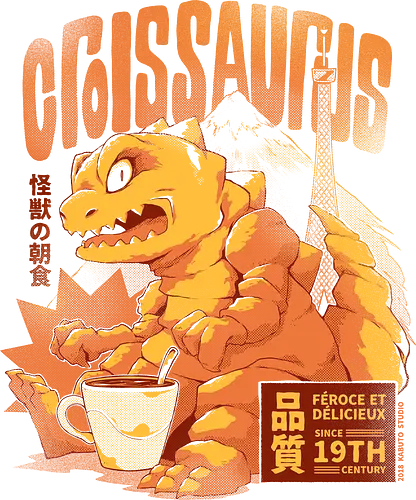 Croissaurus - dinosaur, dino, croissant, kaiju, monster