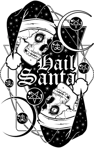 Hail Santa - Goth, Skull, Dead