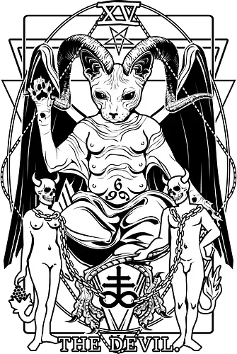 The Devil - 666, Cat, Human, Goth, Tarot