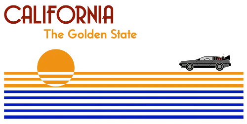 California - golden state, back, future, bttf, delorn