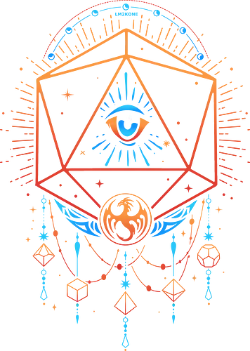 Occult Dice - Eye, Colorful, Pheonix