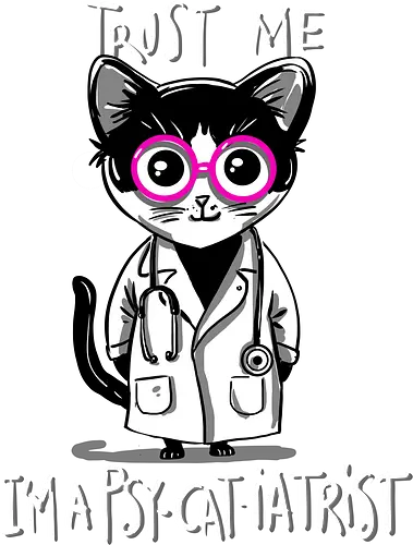 Psy-Cat-Iatrist - Cat, Katze, Psychiatrist, Psychiater, Doctor