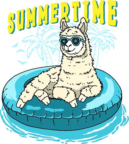 Summer Alpaca - sommer, summertime, alpaca, llama, holiday, urlaub