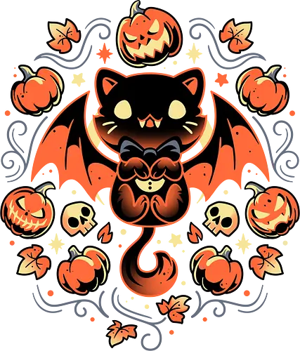 Midnight Pumpkin Cat - halloween, jack-o-lantern, cat, katze, pumpkin