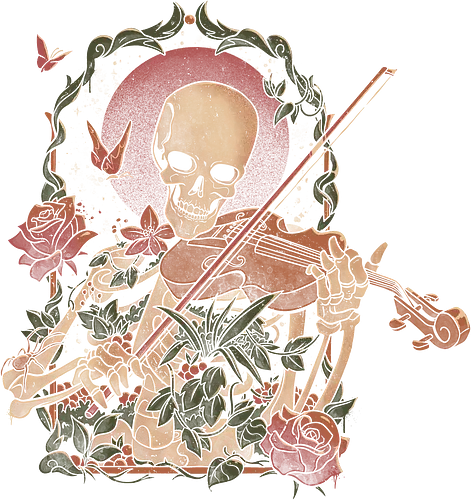 Death Song - Beautiful, Skull, Skeleton, Roses