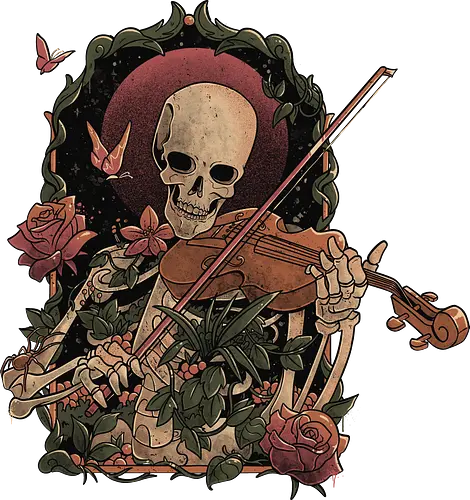 Death Song - dark - Skull, Skeleton, Roses, Beautiful