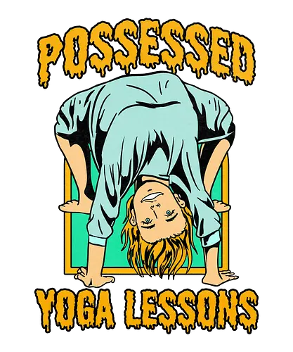 Possessed yoga lessons - halloween, costumes, pumpkin, yoga, woman, humor, possessed, trick or trt