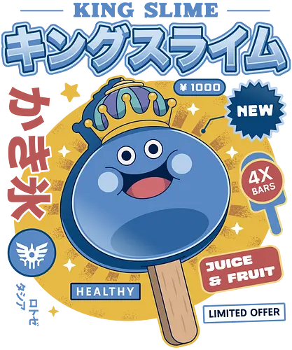 King Slime Ice Cream - Quest, slime, king slime, monsters, golem, game, gaming, gamer, video games, rpg, jrpg, echoes of an elusive age, kawaii, Quest xi, erdr