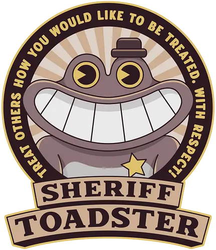 Sheriff Toadster Emblem - garten of banban, sheriff toadster, flumbo, jumbo josh, bittergiggle, syringeon, brushista, sir dadadoo, video games, gamer, gaming, indie, opila bird, banbaleena, garten of ban ban