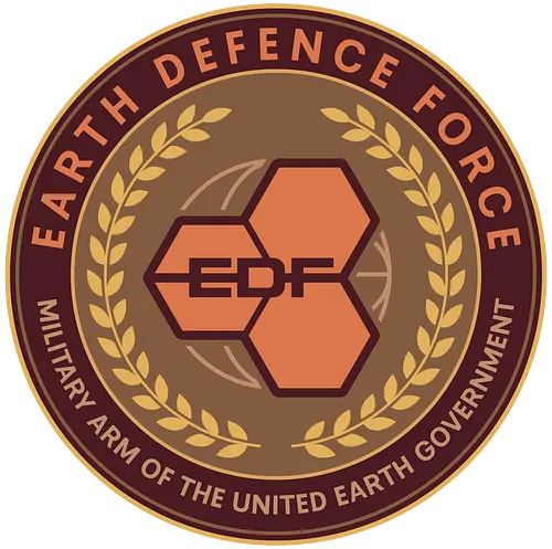 Earth Defence Force Emblem - red faction guerrilla, edf, mars, darius mason, revolutionary, destruction, alec mason, ultor corporation, marauders, saints row, video game, gaming, gamer, armageddon, rth defence force